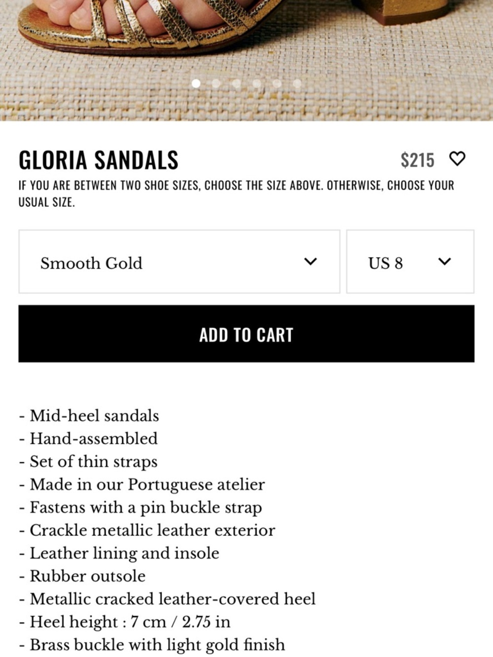 Sezane Gloria Gold Strap Block Heel Sandals - Picture 16 of 16